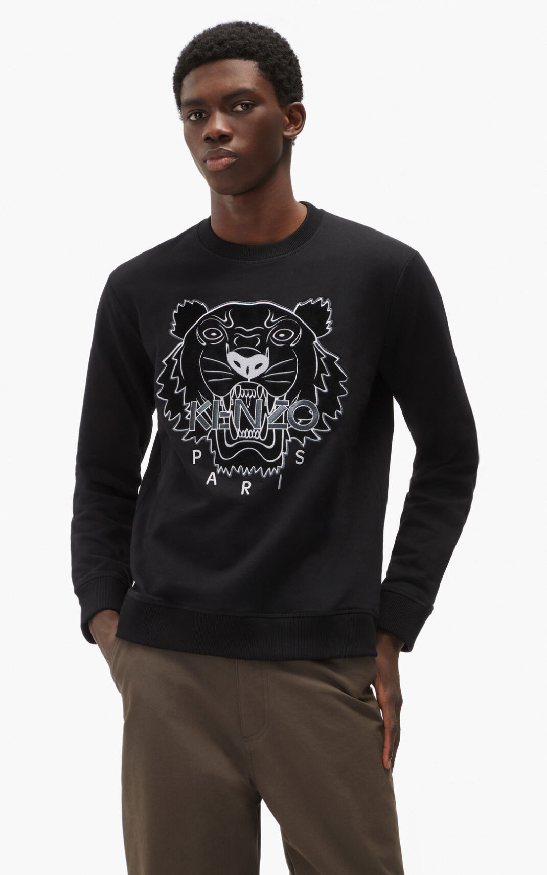 Kenzo The Χειμώνας Capsule Tiger φούτερ ανδρικα μαυρα | GR652697